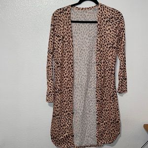 Pink and black long cardigan